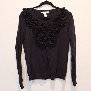 Grace navy blue ruffle cardigan